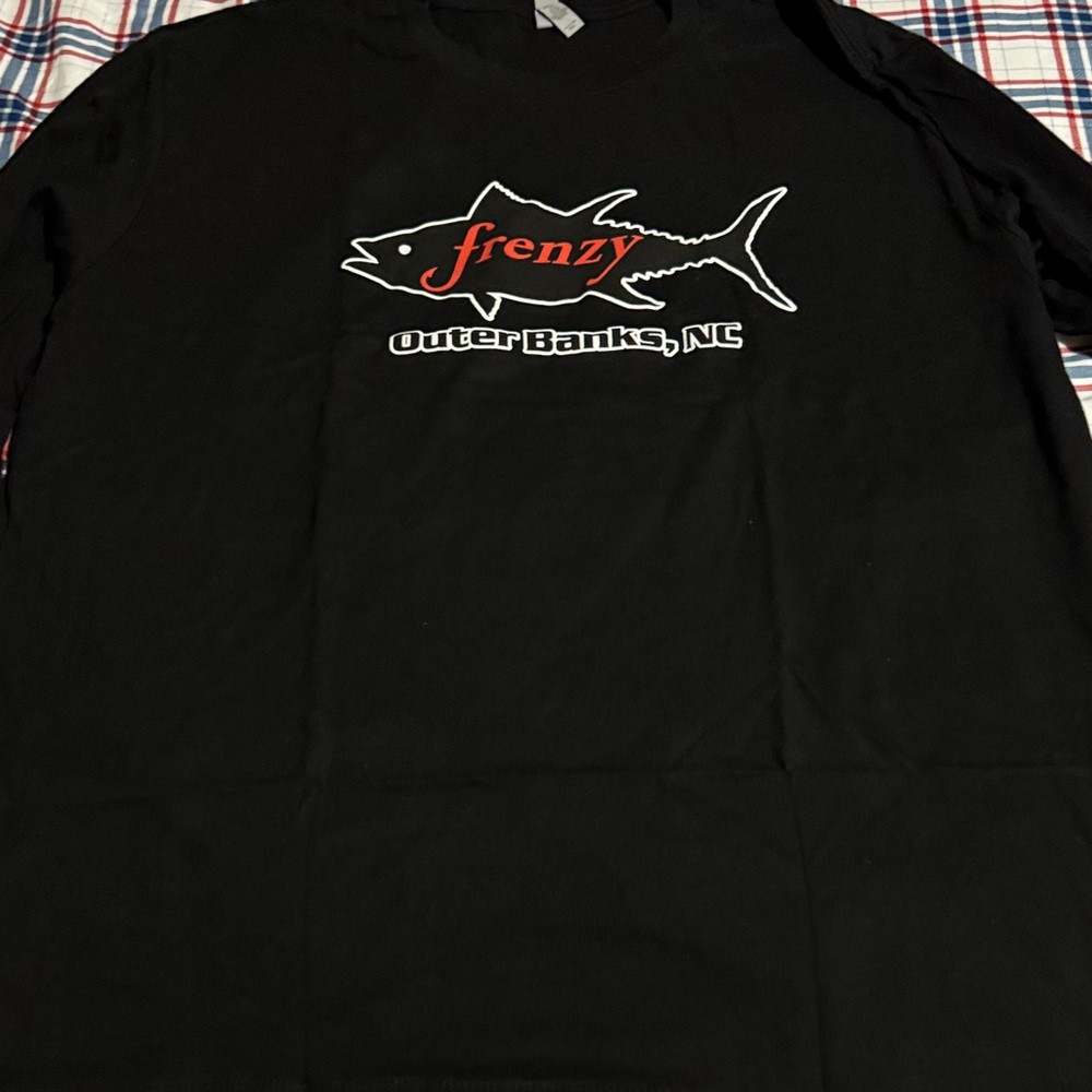 Black Fishing Frenzy Outer Banks NC Long Sleeve Shirt